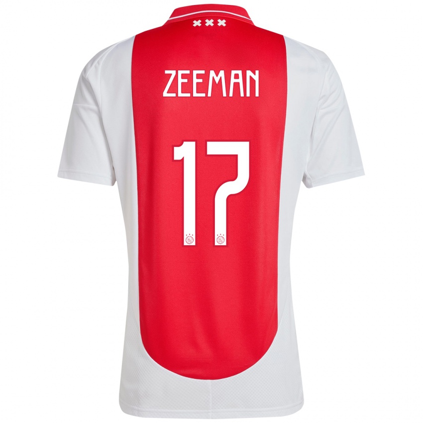 Niño Camiseta Kelly Zeeman #17 Rojo Blanco 1ª Equipación 2024/25 La Camisa Perú