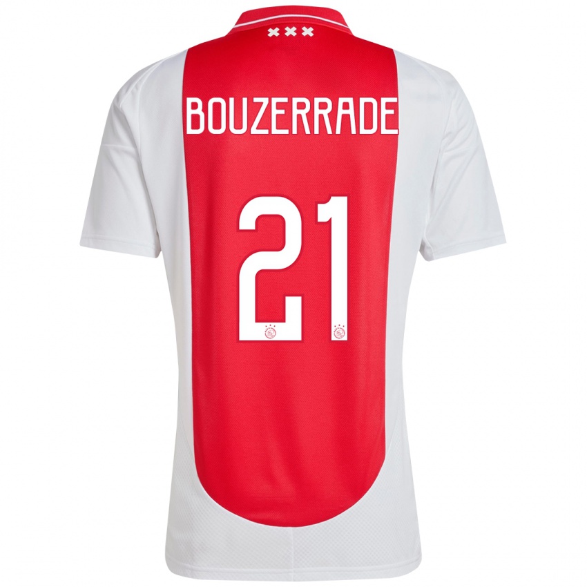 Niño Camiseta Zaina Bouzerrade #21 Rojo Blanco 1ª Equipación 2024/25 La Camisa Perú