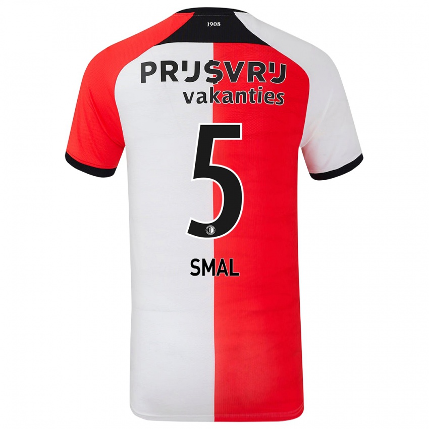 Niño Camiseta Gijs Smal #5 Rojo Blanco 1ª Equipación 2024/25 La Camisa Perú