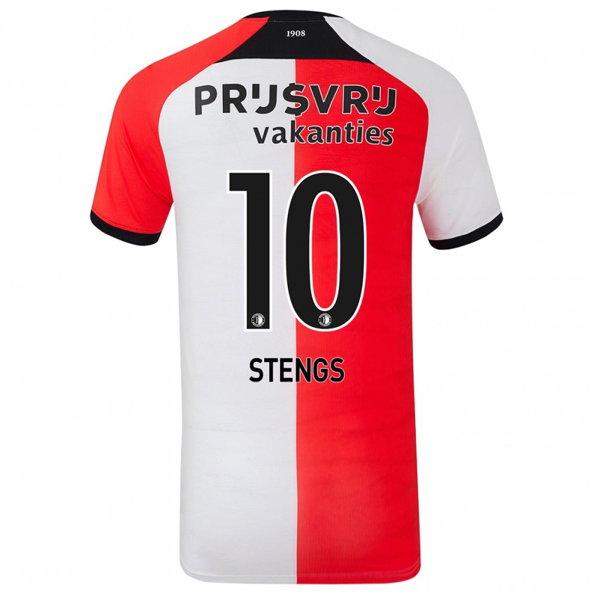 Niño Camiseta Calvin Stengs #10 Rojo Blanco 1ª Equipación 2024/25 La Camisa Perú