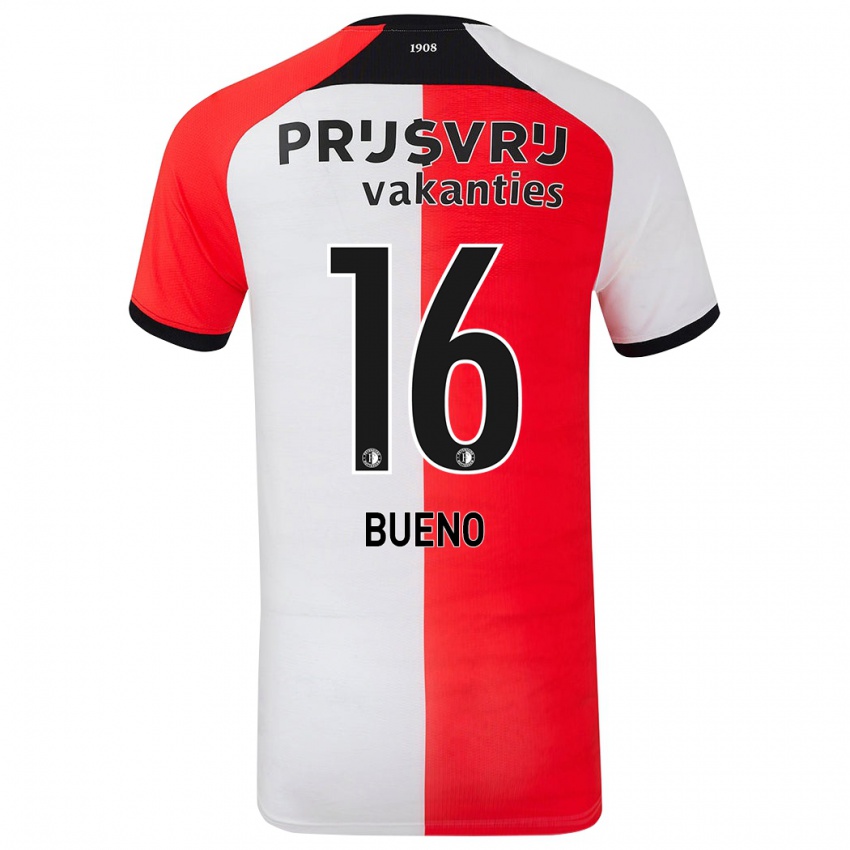 Niño Camiseta Hugo Bueno #16 Rojo Blanco 1ª Equipación 2024/25 La Camisa Perú