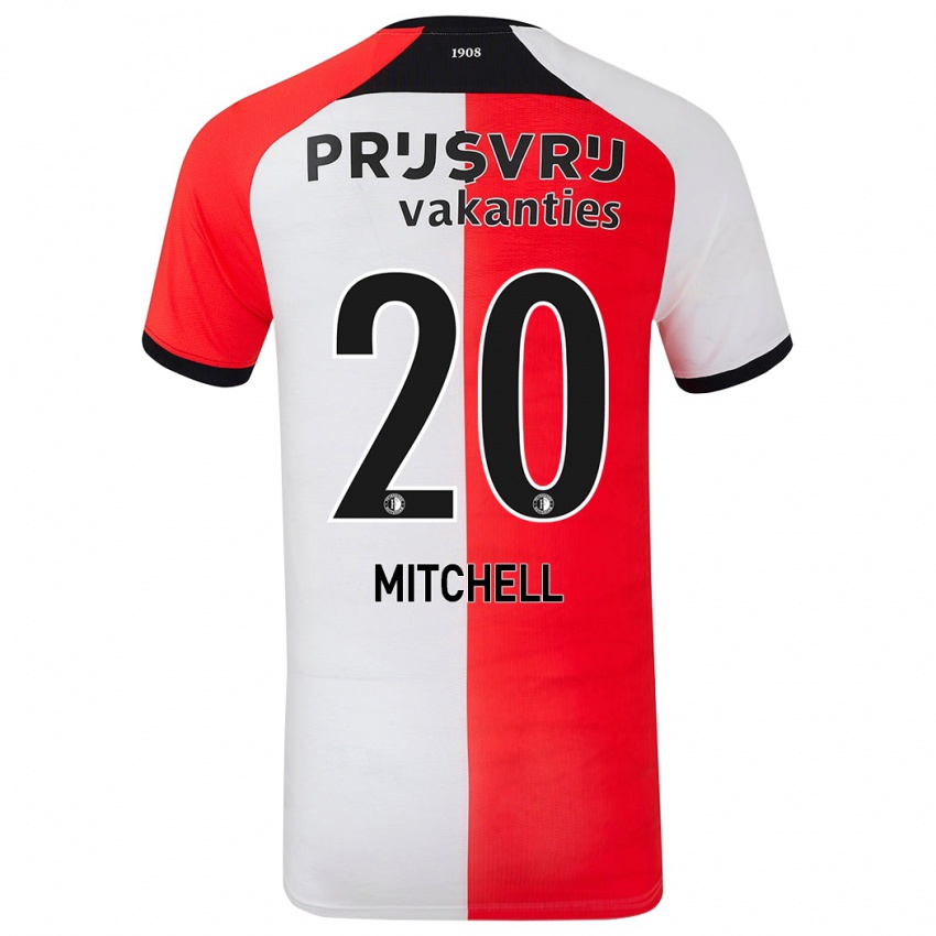 Niño Camiseta Jeyland Mitchell #20 Rojo Blanco 1ª Equipación 2024/25 La Camisa Perú