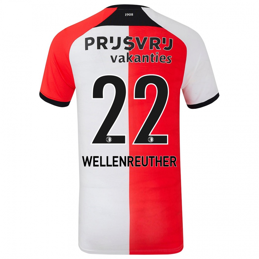 Niño Camiseta Timon Wellenreuther #22 Rojo Blanco 1ª Equipación 2024/25 La Camisa Perú