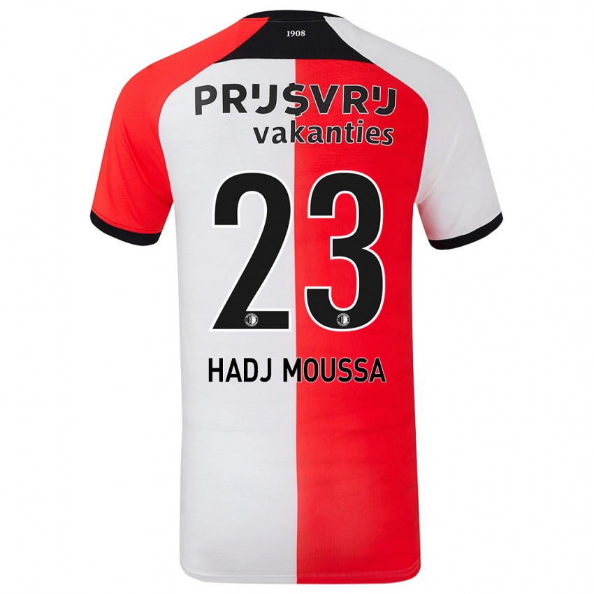 Niño Camiseta Anis Hadj Moussa #23 Rojo Blanco 1ª Equipación 2024/25 La Camisa Perú