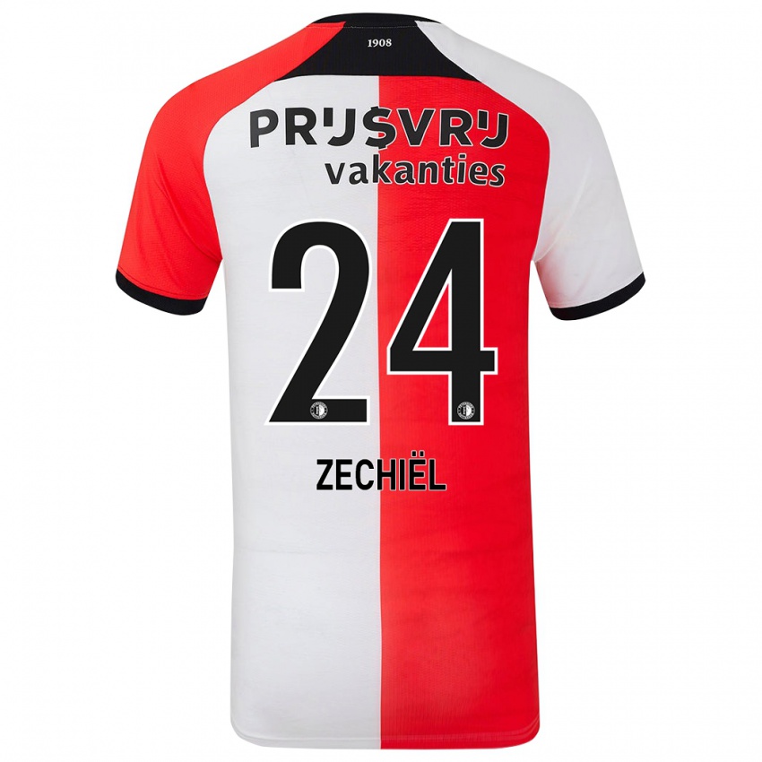 Niño Camiseta Gjivai Zechiel #24 Rojo Blanco 1ª Equipación 2024/25 La Camisa Perú