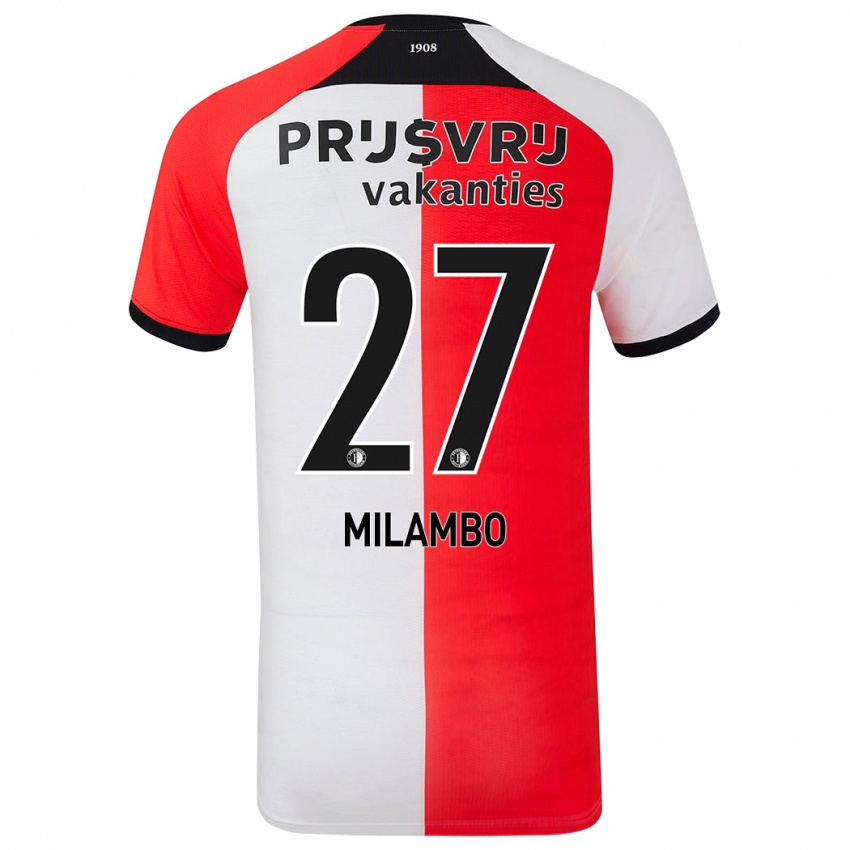 Niño Camiseta Antoni Milambo #27 Rojo Blanco 1ª Equipación 2024/25 La Camisa Perú