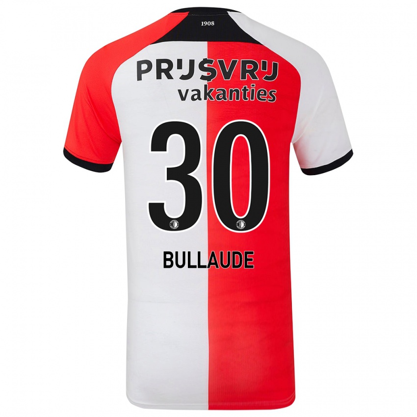 Niño Camiseta Ezequiel Bullaude #30 Rojo Blanco 1ª Equipación 2024/25 La Camisa Perú