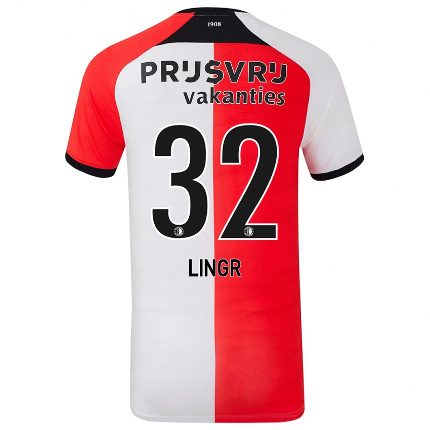 Niño Camiseta Ondrej Lingr #32 Rojo Blanco 1ª Equipación 2024/25 La Camisa Perú