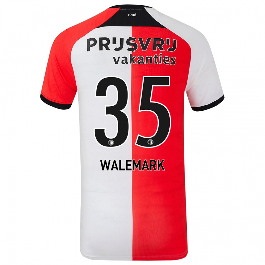 Niño Camiseta Patrik Walemark #35 Rojo Blanco 1ª Equipación 2024/25 La Camisa Perú