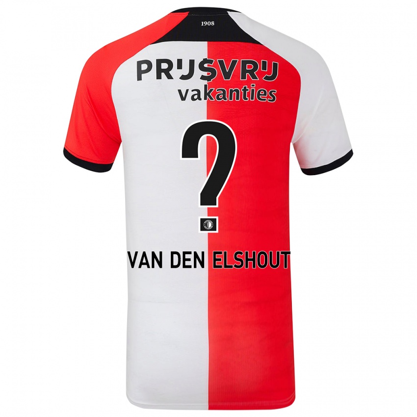 Niño Camiseta Tobias Van Den Elshout #0 Rojo Blanco 1ª Equipación 2024/25 La Camisa Perú