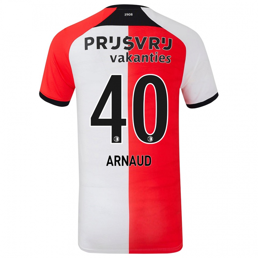 Niño Camiseta Lugene Arnaud #40 Rojo Blanco 1ª Equipación 2024/25 La Camisa Perú