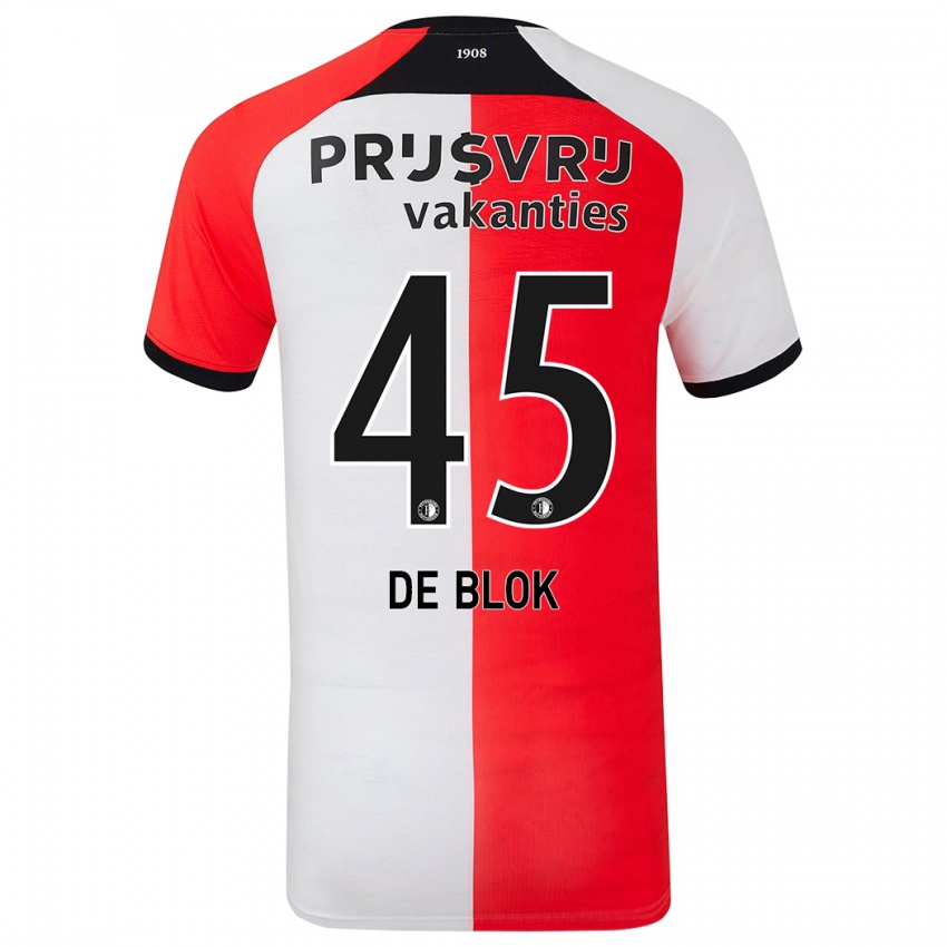 Niño Camiseta Lars De Blok #45 Rojo Blanco 1ª Equipación 2024/25 La Camisa Perú