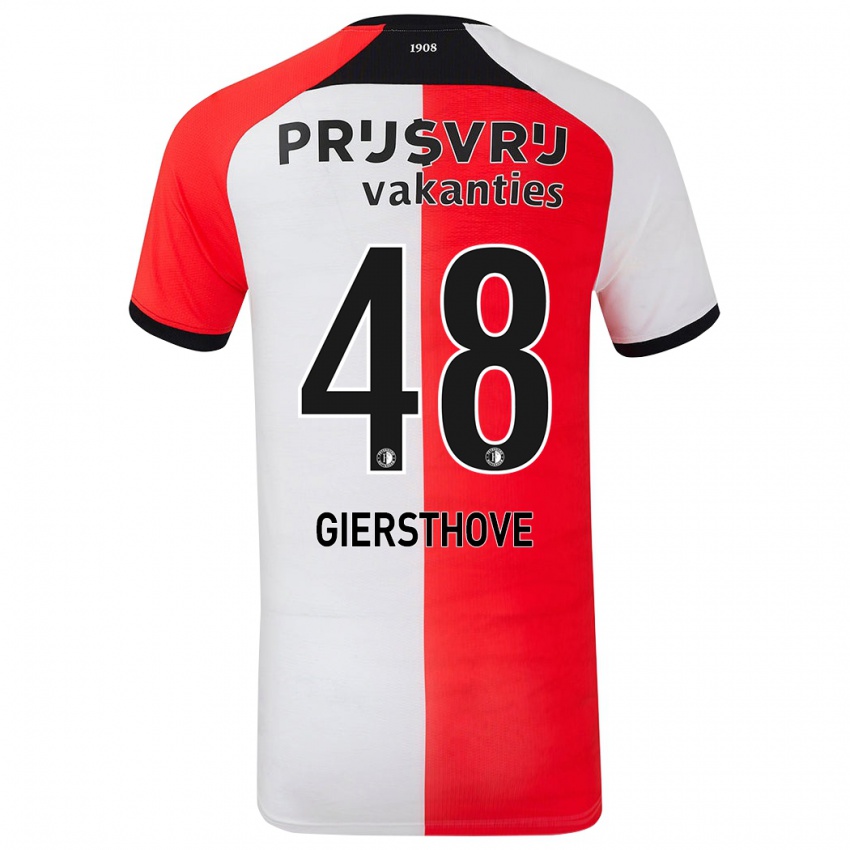 Niño Camiseta Djomar Giersthove #48 Rojo Blanco 1ª Equipación 2024/25 La Camisa Perú