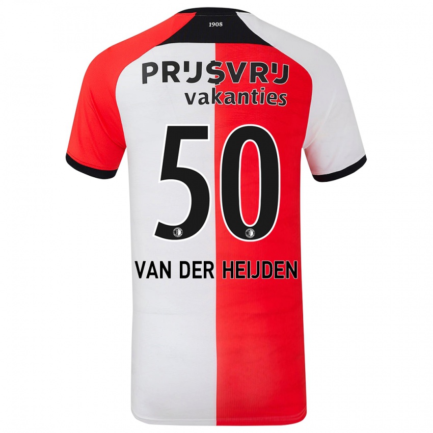 Niño Camiseta Delano Van Der Heijden #50 Rojo Blanco 1ª Equipación 2024/25 La Camisa Perú