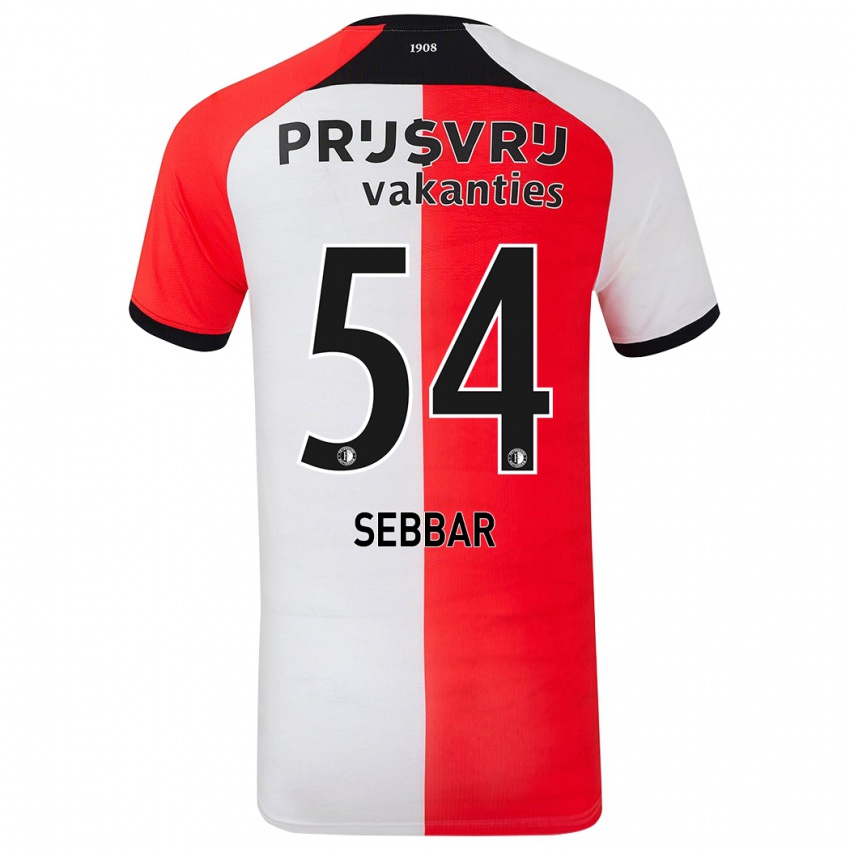 Niño Camiseta Marouane Sebbar #54 Rojo Blanco 1ª Equipación 2024/25 La Camisa Perú