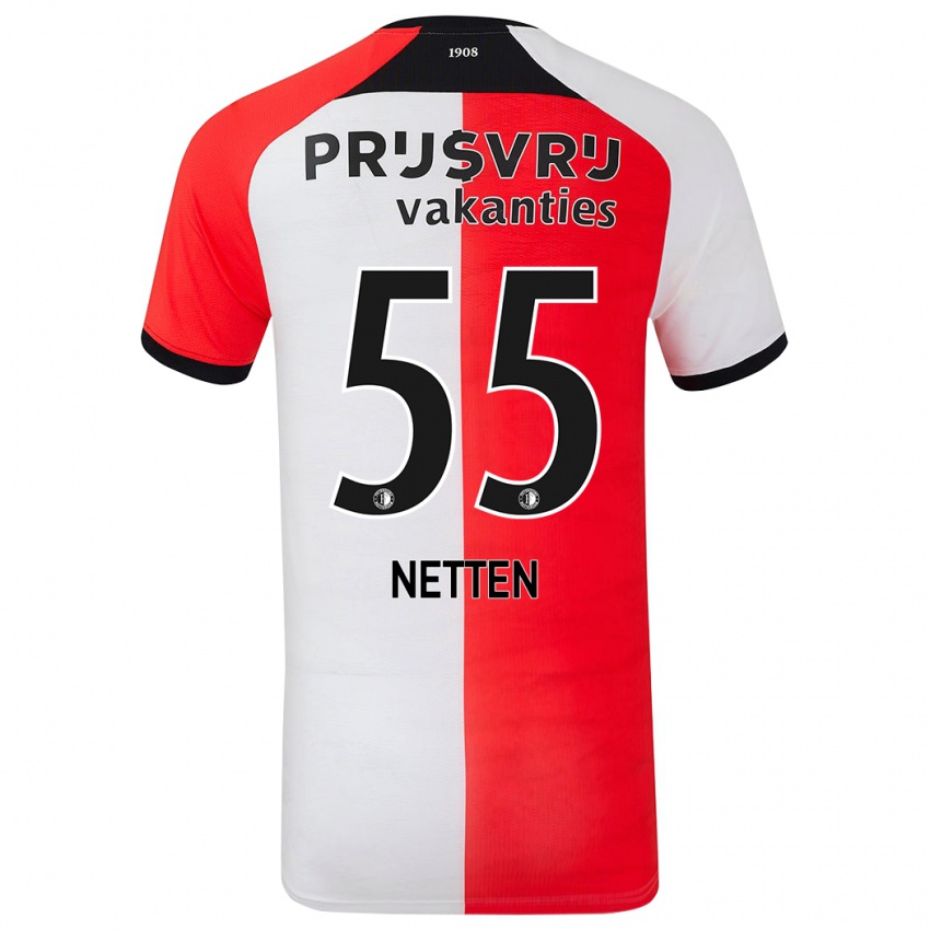 Niño Camiseta Luc Netten #55 Rojo Blanco 1ª Equipación 2024/25 La Camisa Perú