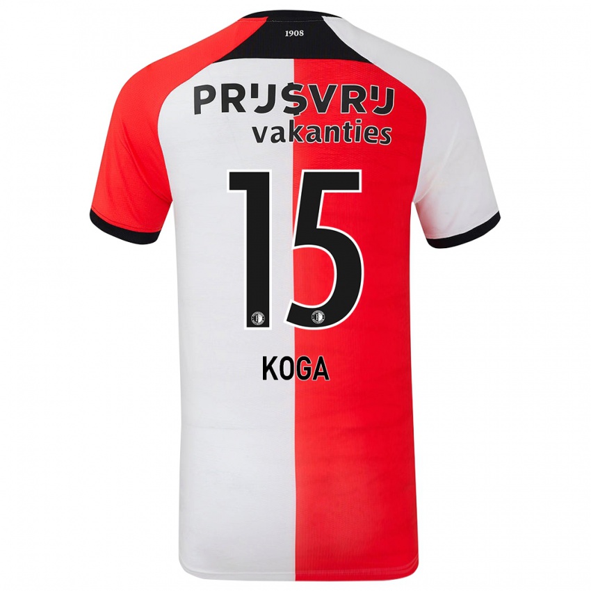 Niño Camiseta Tōko Koga #15 Rojo Blanco 1ª Equipación 2024/25 La Camisa Perú