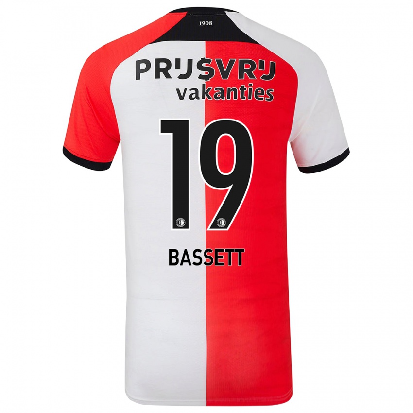 Niño Camiseta Cole Bassett #19 Rojo Blanco 1ª Equipación 2024/25 La Camisa Perú