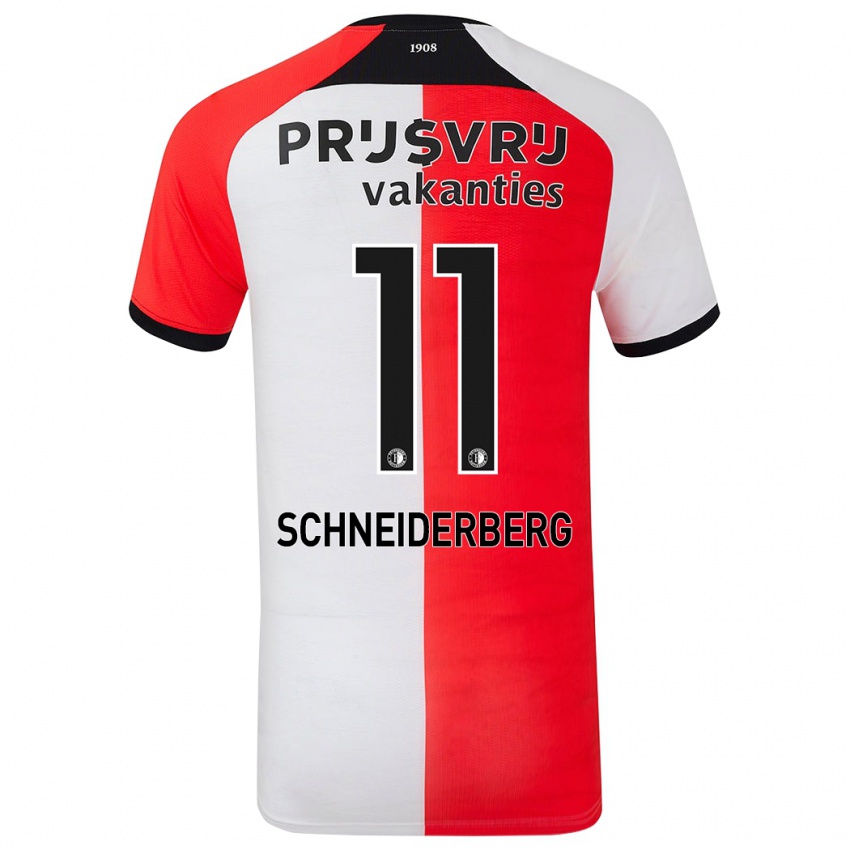 Niño Camiseta July Schneiderberg #11 Rojo Blanco 1ª Equipación 2024/25 La Camisa Perú