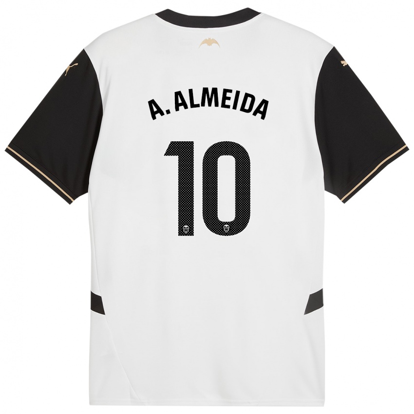 Niño Camiseta André Almeida #10 Blanco Negro 1ª Equipación 2024/25 La Camisa Perú