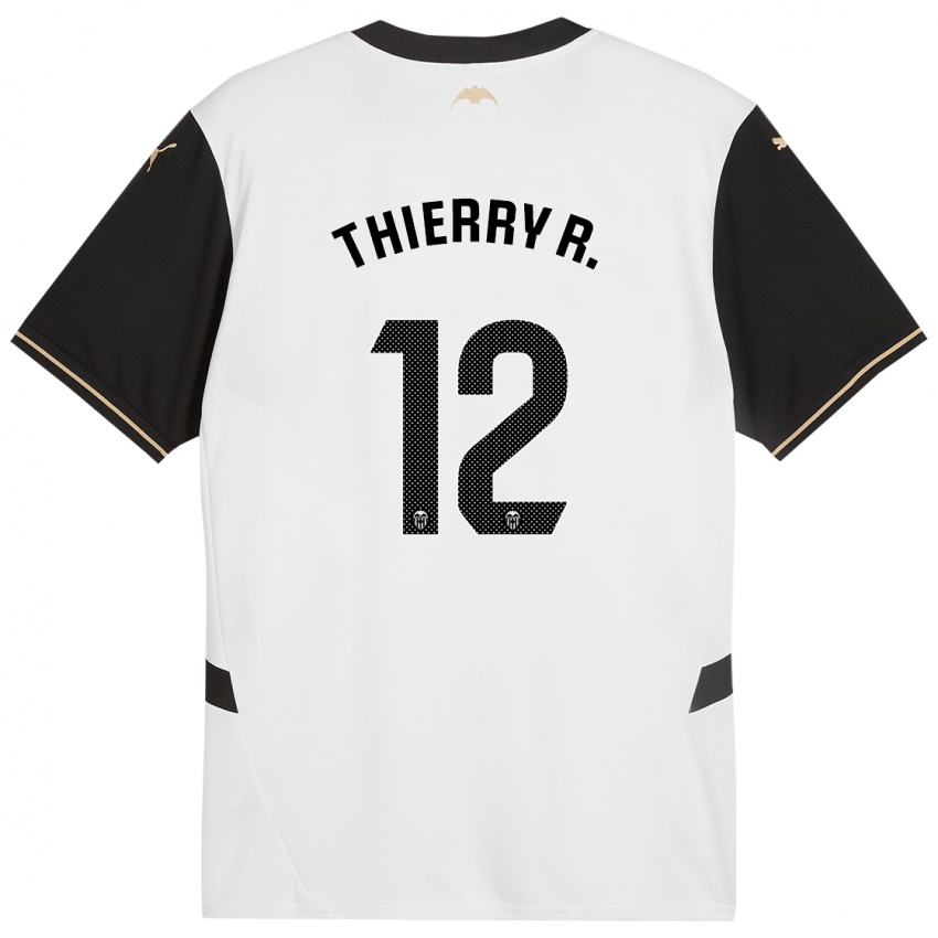 Niño Camiseta Thierry Correia #12 Blanco Negro 1ª Equipación 2024/25 La Camisa Perú