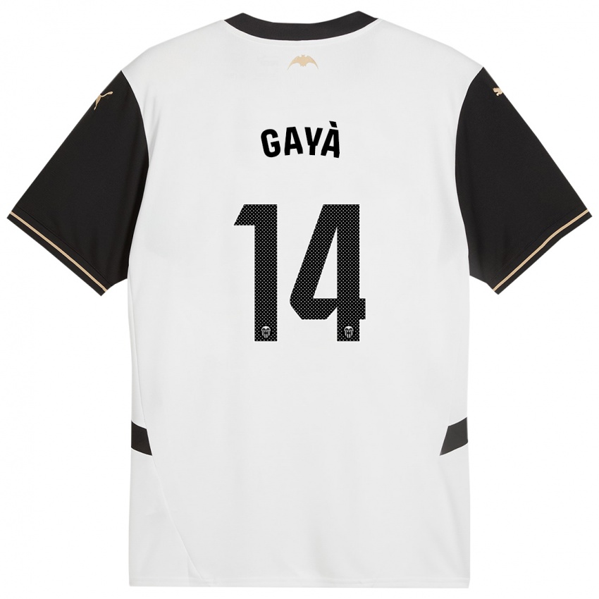 Niño Camiseta Jose Gaya #14 Blanco Negro 1ª Equipación 2024/25 La Camisa Perú