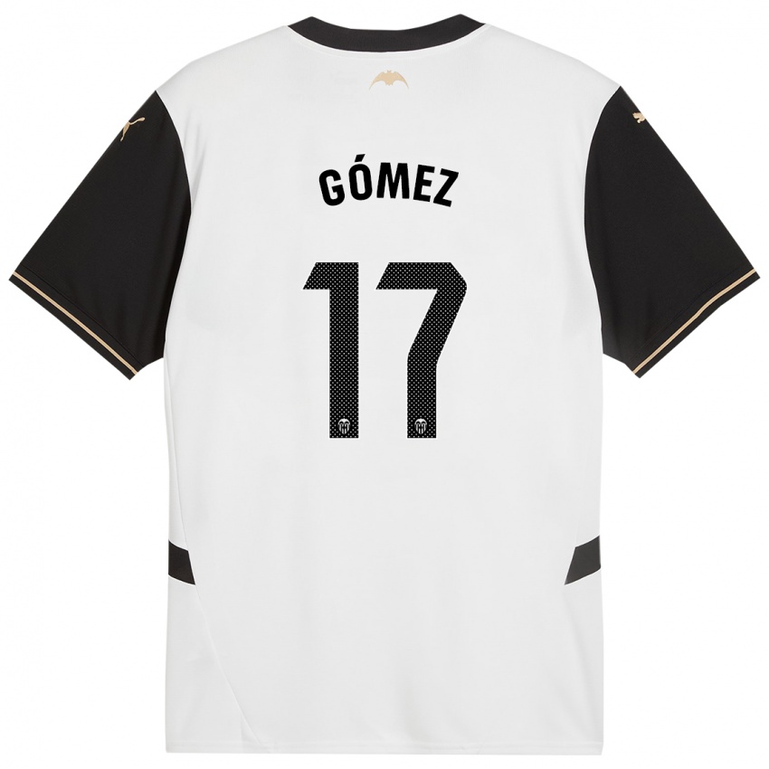 Niño Camiseta Dani Gómez #17 Blanco Negro 1ª Equipación 2024/25 La Camisa Perú