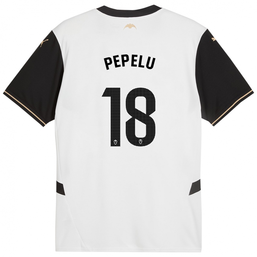 Niño Camiseta Pepelu #18 Blanco Negro 1ª Equipación 2024/25 La Camisa Perú