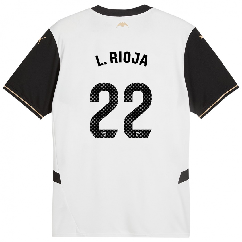 Niño Camiseta Luis Rioja #22 Blanco Negro 1ª Equipación 2024/25 La Camisa Perú