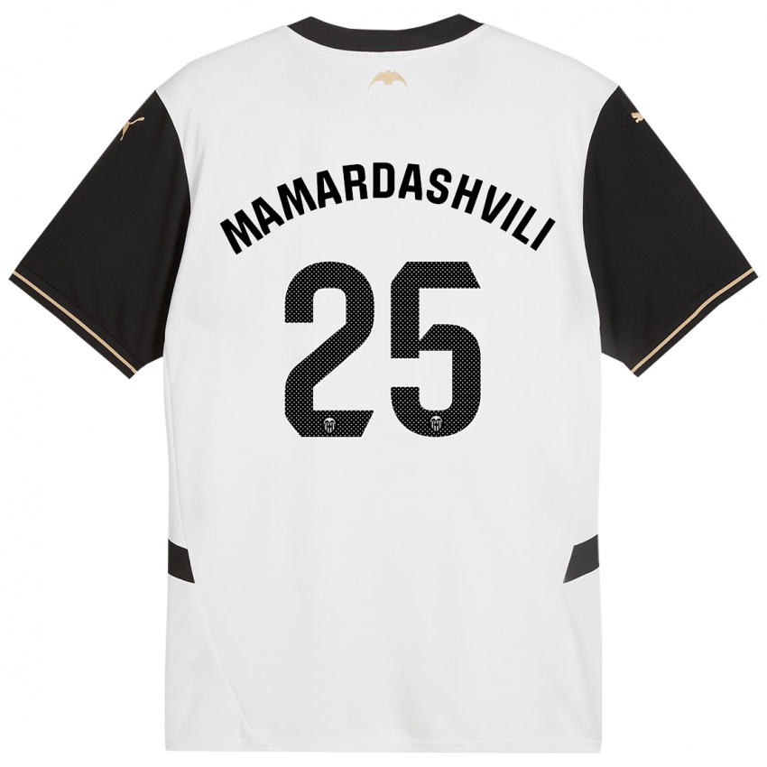 Niño Camiseta Giorgi Mamardashvili #25 Blanco Negro 1ª Equipación 2024/25 La Camisa Perú