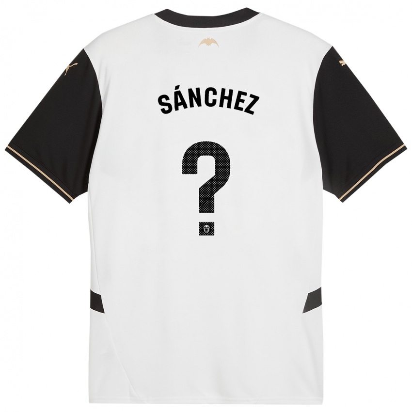 Niño Camiseta Dani Sánchez #0 Blanco Negro 1ª Equipación 2024/25 La Camisa Perú