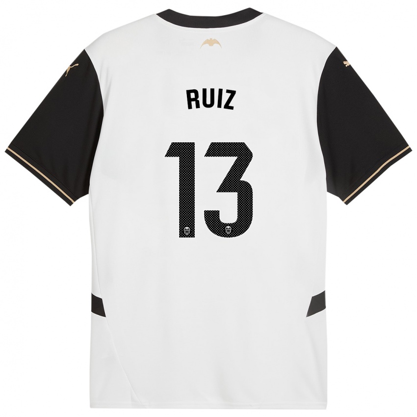 Niño Camiseta Nil Ruiz #13 Blanco Negro 1ª Equipación 2024/25 La Camisa Perú