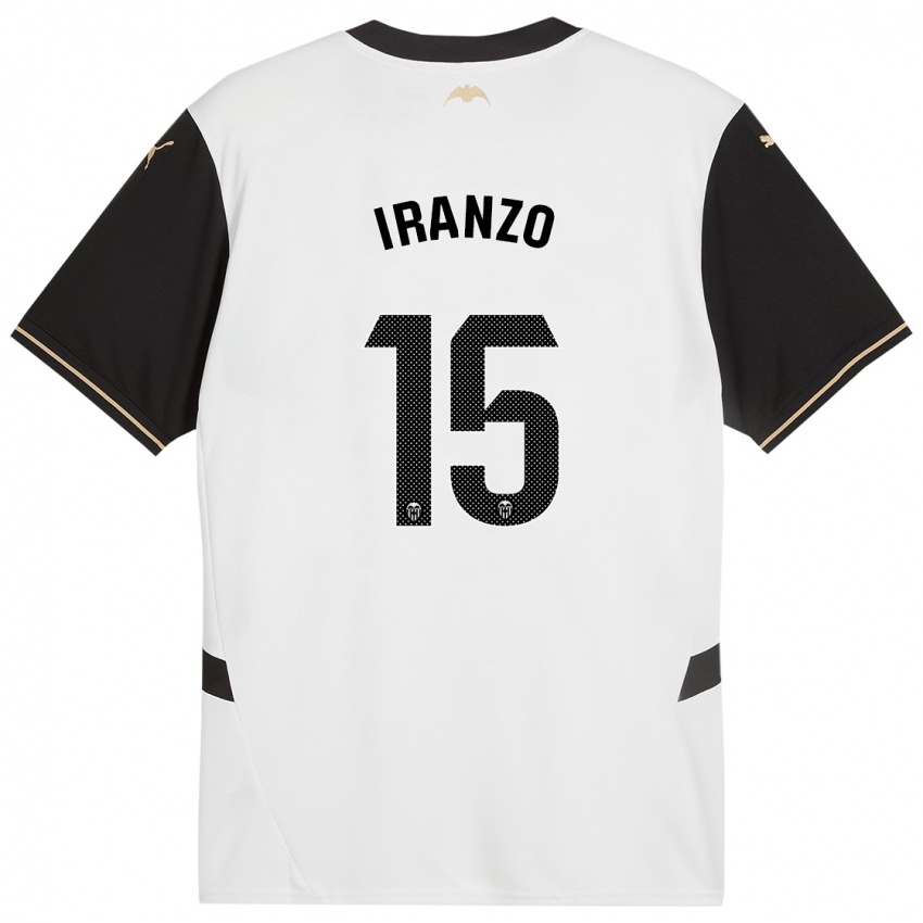 Niño Camiseta Rubén Iranzo #15 Blanco Negro 1ª Equipación 2024/25 La Camisa Perú