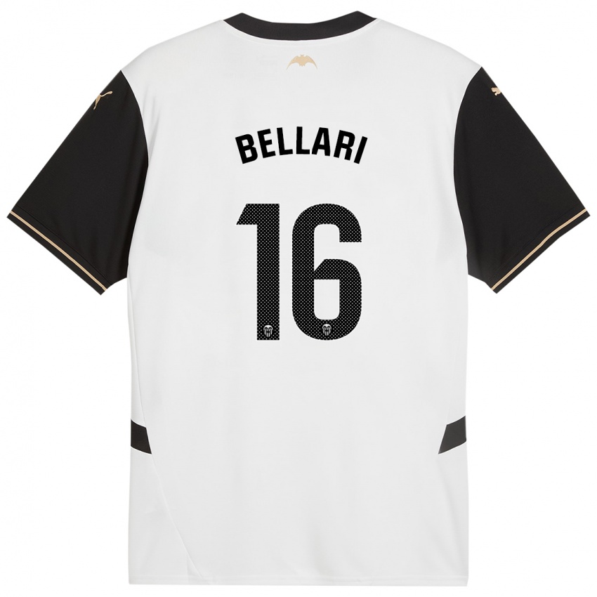 Niño Camiseta Hamza Bellari #16 Blanco Negro 1ª Equipación 2024/25 La Camisa Perú