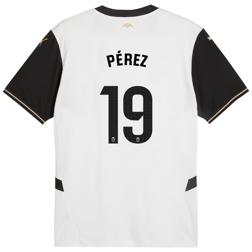 Niño Camiseta Joselu Pérez #19 Blanco Negro 1ª Equipación 2024/25 La Camisa Perú