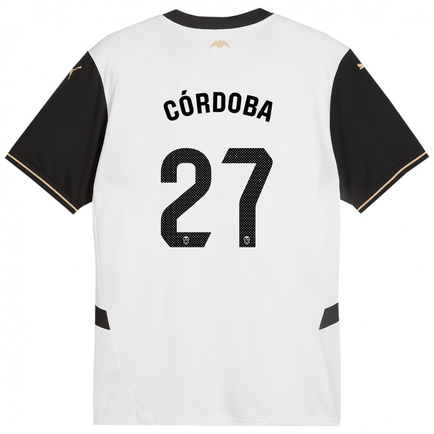 Niño Camiseta Iker Córdoba #27 Blanco Negro 1ª Equipación 2024/25 La Camisa Perú