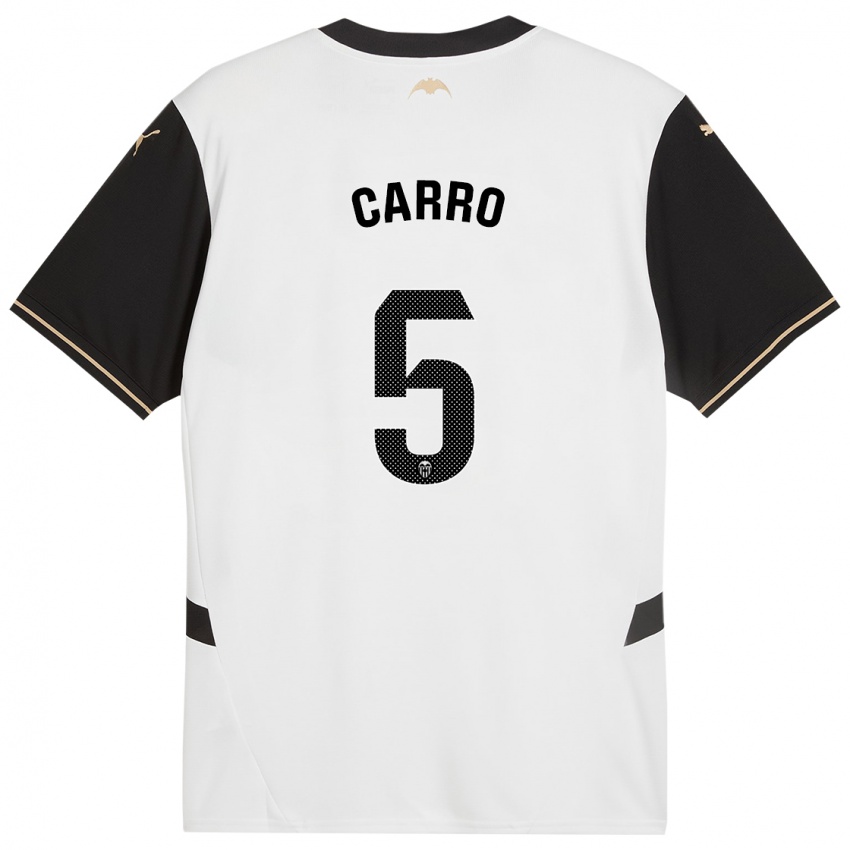 Niño Camiseta Marta Carro #5 Blanco Negro 1ª Equipación 2024/25 La Camisa Perú