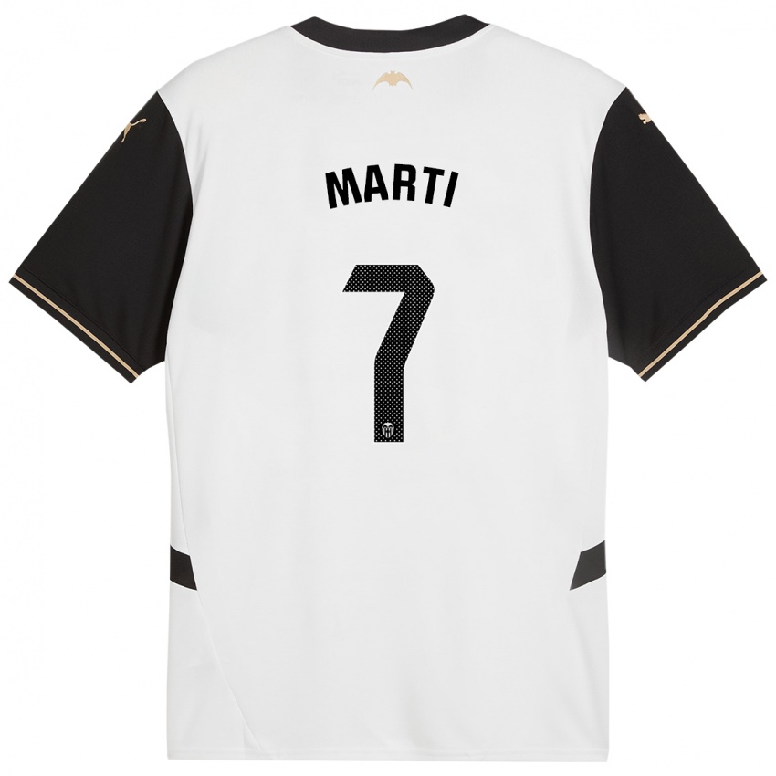 Niño Camiseta Marina Martí #7 Blanco Negro 1ª Equipación 2024/25 La Camisa Perú