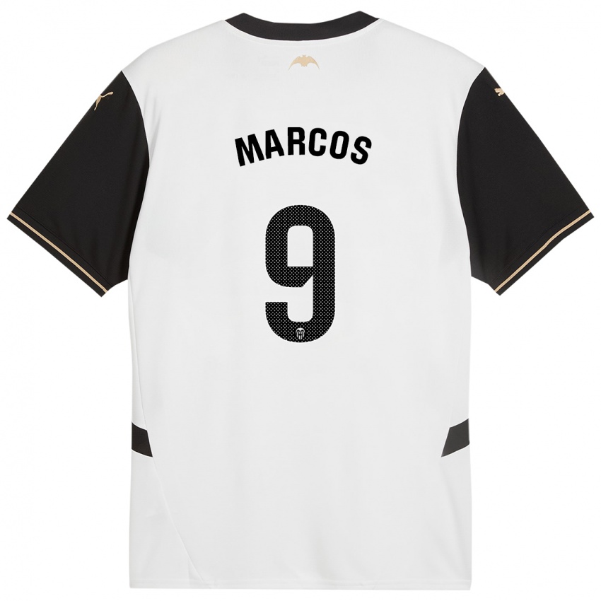 Niño Camiseta Ana Marcos #9 Blanco Negro 1ª Equipación 2024/25 La Camisa Perú