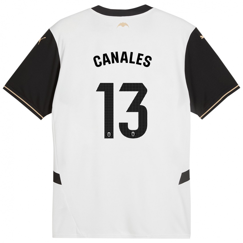 Niño Camiseta Antonia Canales #13 Blanco Negro 1ª Equipación 2024/25 La Camisa Perú