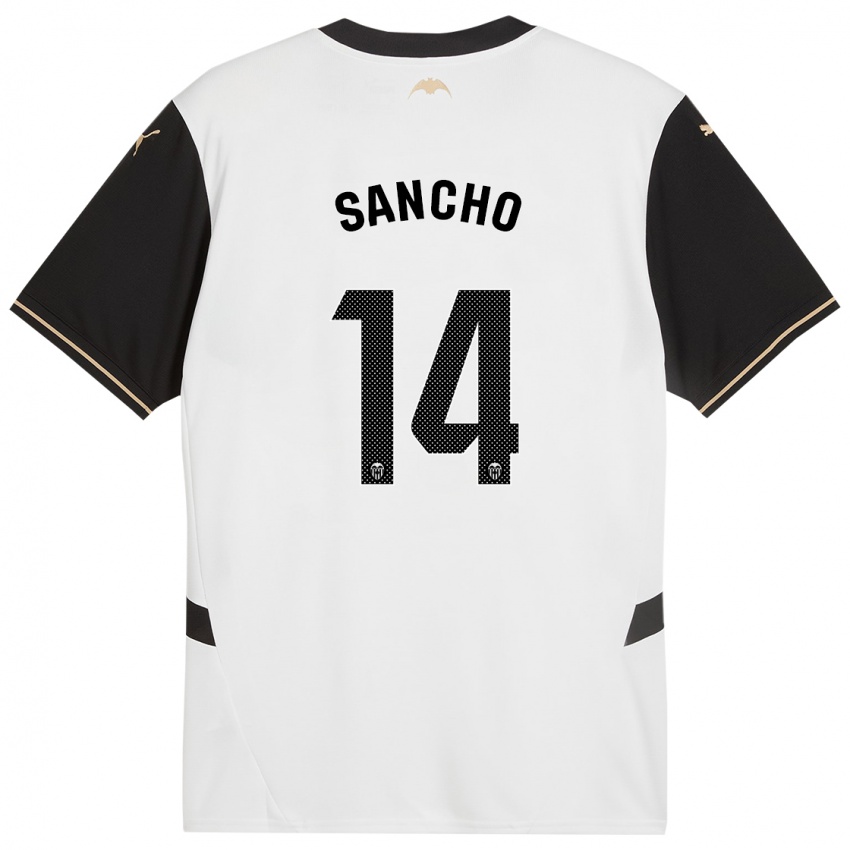 Niño Camiseta Pauleta Sancho #14 Blanco Negro 1ª Equipación 2024/25 La Camisa Perú