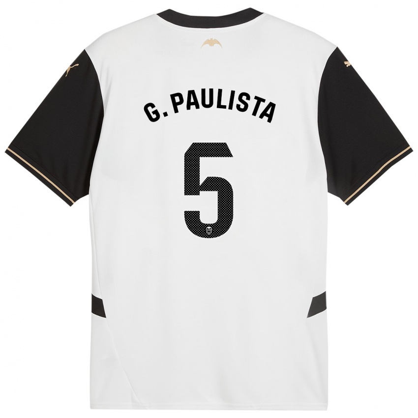 Niño Camiseta Gabriel Paulista #5 Blanco Negro 1ª Equipación 2024/25 La Camisa Perú