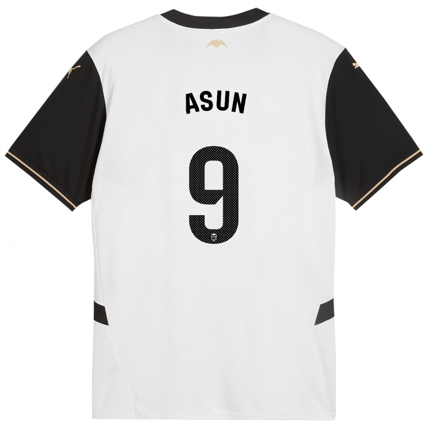 Niño Camiseta Asun #9 Blanco Negro 1ª Equipación 2024/25 La Camisa Perú