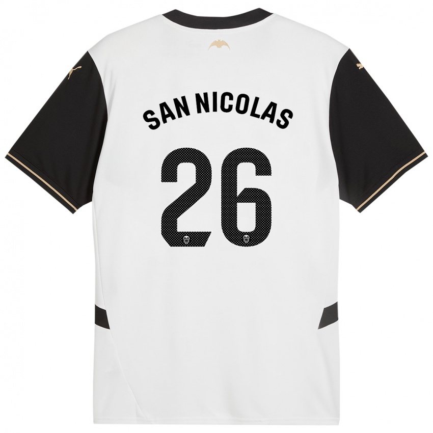 Niño Camiseta Olga San Nicolas #26 Blanco Negro 1ª Equipación 2024/25 La Camisa Perú