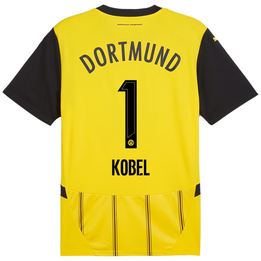 Niño Camiseta Gregor Kobel #1 Amarillo Negro 1ª Equipación 2024/25 La Camisa Perú