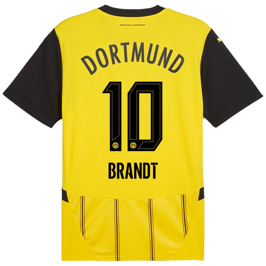 Niño Camiseta Julian Brandt #10 Amarillo Negro 1ª Equipación 2024/25 La Camisa Perú