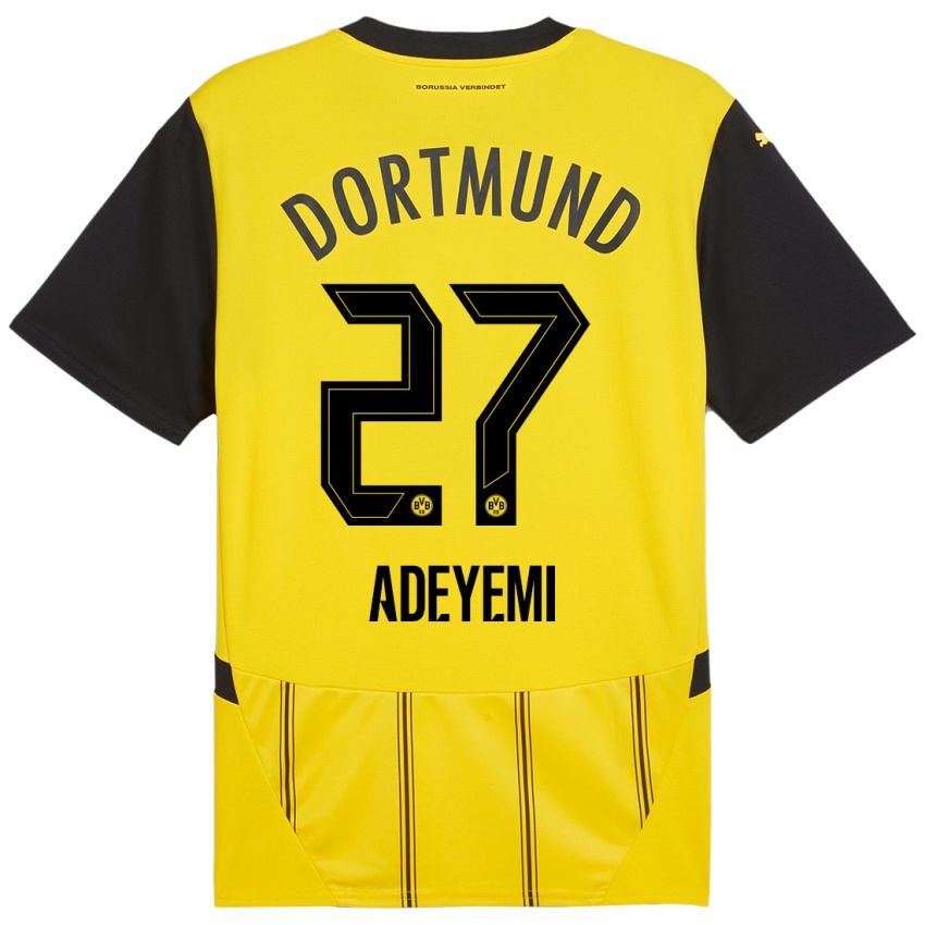 Niño Camiseta Karim Adeyemi #27 Amarillo Negro 1ª Equipación 2024/25 La Camisa Perú