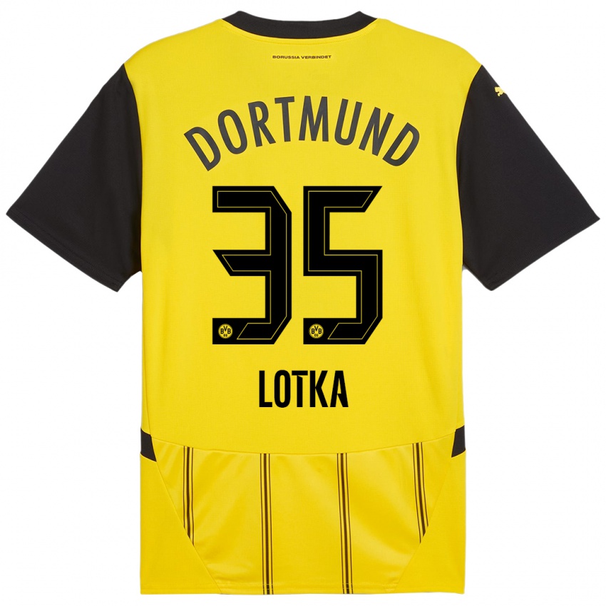 Niño Camiseta Marcel Lotka #35 Amarillo Negro 1ª Equipación 2024/25 La Camisa Perú