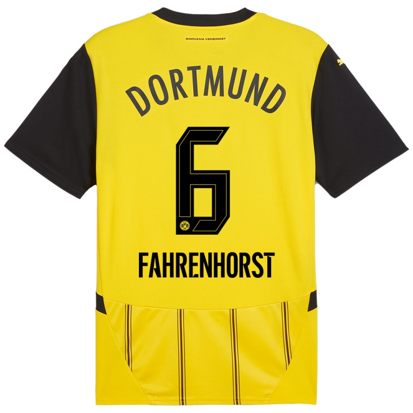 Niño Camiseta Luke Fahrenhorst #6 Amarillo Negro 1ª Equipación 2024/25 La Camisa Perú