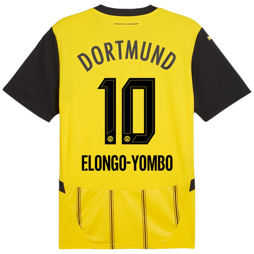 Niño Camiseta Rodney Elongo-Yombo #10 Amarillo Negro 1ª Equipación 2024/25 La Camisa Perú